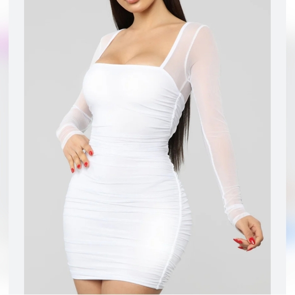 Fashion Nova Elegant White Long Sleeve Dress - Picture 4 of 11